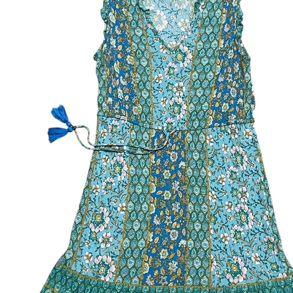 Knox Rose Boho Midi Sleeveless Dress with Drawstring Accent Waist Size M - Picture 2 of 6